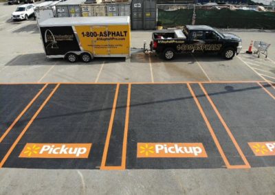 Walmart parking lot striping done by A1 Professional Asphalt St. Louis MO