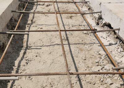 Rebar in a work site